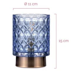 Pauleen Chic Glamour E14-LED batteri blå/messing| Dekorasjonsbelysning