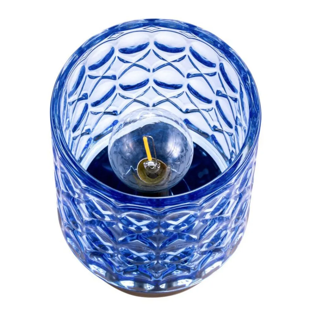 Pauleen Chic Glamour E14-LED batteri blå/messing| Dekorasjonsbelysning