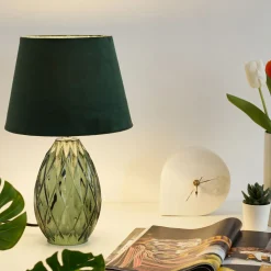 Pauleen Crystal Velvet bordlampe med glassfot Hot