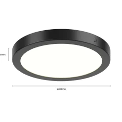 Paulmann Abia LED-panel Ø 30cm 2 700 K matt svart| Kontorbelysning|Led-Innendørs