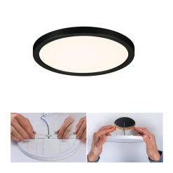 Paulmann Areo LED-panel rund svart 3000K Ø17,5 cm| Downlights