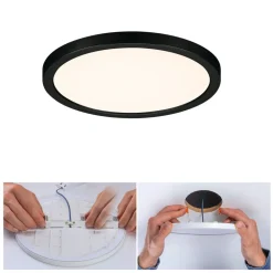 Paulmann Areo LED-panel rund svart 3000K Ø17,5 cm| Downlights