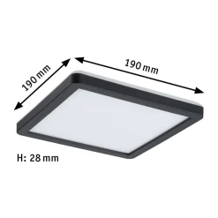 Paulmann Atria Shine Panel on/off svart 840 19x19| Butikkbelysning