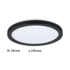 Paulmann Atria Shine Panel on/off svart 830 Ø19cm Outlet