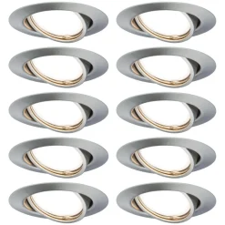 Paulmann Base downlight i 10-er-sett jern New