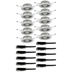 Paulmann Base downlight i 10-er-sett jern New