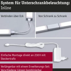 Paulmann benkbelysning Inline 2-pak startpakke krom 35 cm 830 New