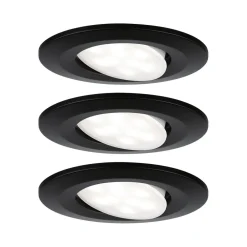 Paulmann Calla svingbar av/på Ø9cm 840 svart 3 stk| Kontorbelysning|Downlights