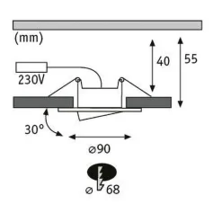 Paulmann Calla svingbar av/på Ø9cm 840 svart 3 stk| Kontorbelysning|Downlights