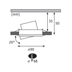 Paulmann Coin Base LED innfelt spotlight, hvit, sett med 3 stk. RGBW ZigBee| Smarthus Belysning|Downlights
