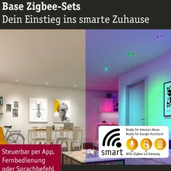 Paulmann Coin Base LED innfelt spotlight, hvit, sett med 3 stk. RGBW ZigBee| Smarthus Belysning|Downlights