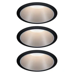 Paulmann Cole LED-spot, sølv-svart, 3-pakning| Led-Innendørs|Downlights