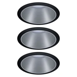Paulmann Cole LED-spot, sølv-svart, 3-pakning| Led-Innendørs|Downlights