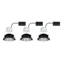 Paulmann Cole LED-spot, sølv-svart, 3-pakning| Led-Innendørs|Downlights