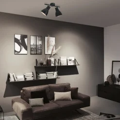 Paulmann Davy taklampe, svart, 2 lyskilder Hot