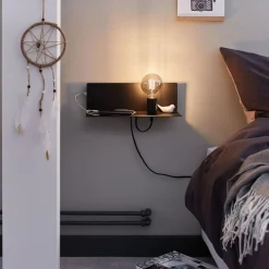 Paulmann Devara vegglampe med hylle, svart Discount