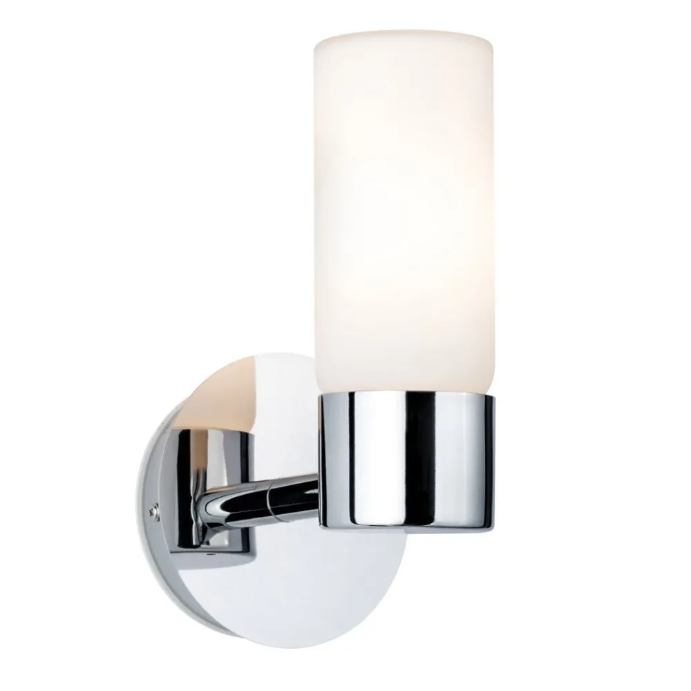 Paulmann Eleon vegglampe IP44 krom/opal 1 lyskilde| Design- Og Hotellbelysning|Vegglamper
