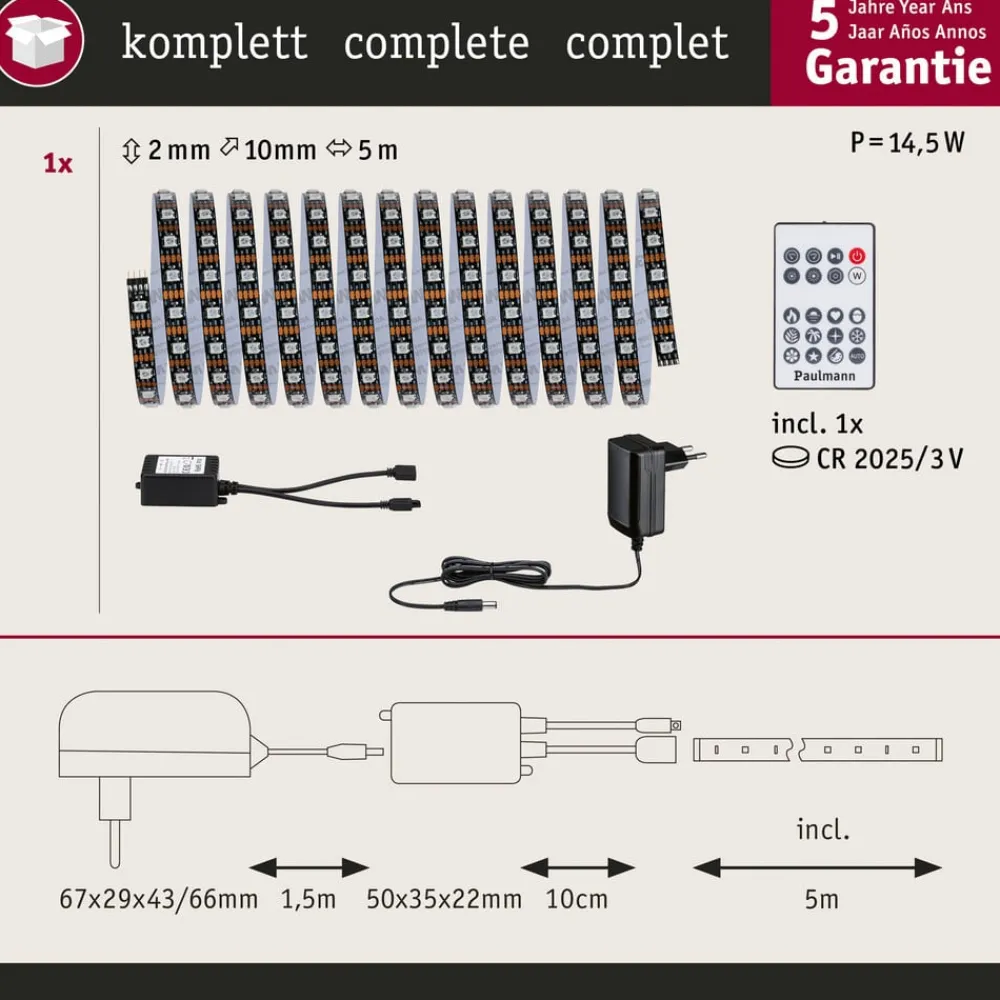 Paulmann EntertainLED LED-stripe, RGB, sett, 5m| Lysstriper
