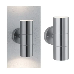 Paulmann Flame utendørs vegglampe 2 lyskilder stål Outlet