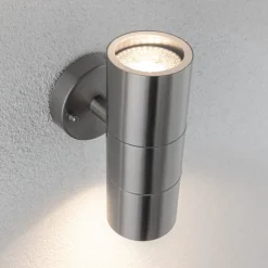 Paulmann Flame utendørs vegglampe 2 lyskilder stål Outlet