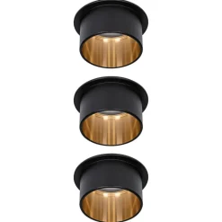 Paulmann Gil LED-innfelt svart matt/gull 3-er sett Sale