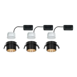 Paulmann Gil LED-innfelt svart matt/gull 3-er sett Sale