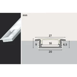 Paulmann Gulvinnfellingsprofil for LED-striper 1m Clearance