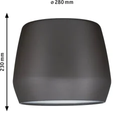 Paulmann lampeskjerm Pirm, grå, Ø 28 cm, metall Outlet