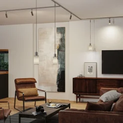 Paulmann lampeskjerm U-Rail Valerio 2Easy, grå, Ø 10 cm