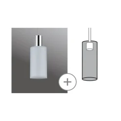 Paulmann lampeskjerm U-Rail Valerio 2Easy, grå, Ø 10 cm