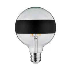 Paulmann LED E27 6,5W G125 ringspeil svart| E27 Pærer|Dimbar Led-Pære