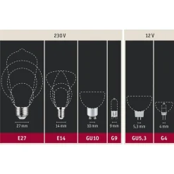 Paulmann LED E27 6,5W G125 ringspeil svart| E27 Pærer|Dimbar Led-Pære