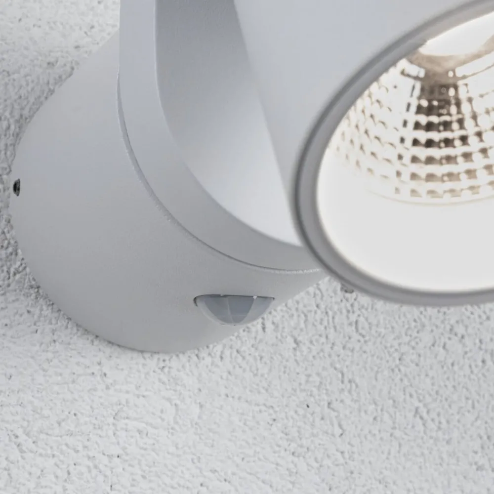 Paulmann LED utendørs LED-vegglampe Cuff, sensor, hvit| Vegglamper Med Sensor|Utebelysning Med Sensor