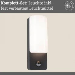 Paulmann LED utendørs vegglampe Bonnie, aluminium, antrasitt, sensor Discount
