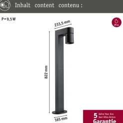 Paulmann LED-banebelysning Kimu 1, antrasitt, 2 200 K| Gatebelysning, Pullert Belysning