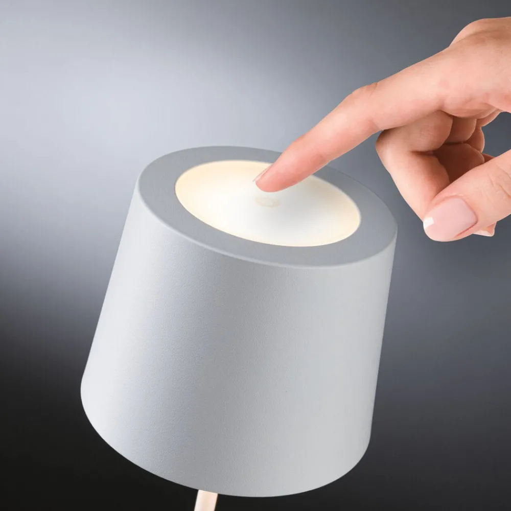 Paulmann LED-bordlampe Gilo, hvit, plast, IP44 Best