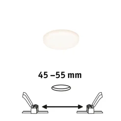 Paulmann LED-panel Veluna 3 000 K rund 7,5 cm| Kontorbelysning|Downlights
