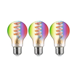 Paulmann LED-pære ZigBee E27 6,3W RGBW gull 3stk Hot