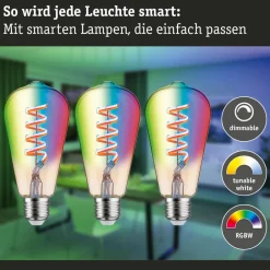 Paulmann LED-Rustika ZigBee E27 6,3W RGBW gull 3er Outlet