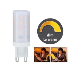 Paulmann LED-stiftpære G9 4W 3 000 K dim-to-warm| G9 Pærer|Dimbar Led-Pære