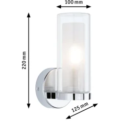 Paulmann Luena vegglampe IP44 krom E14 1 lyskilde| Design- Og Hotellbelysning|Vegglamper
