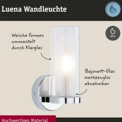 Paulmann Luena vegglampe IP44 krom E14 1 lyskilde| Design- Og Hotellbelysning|Vegglamper