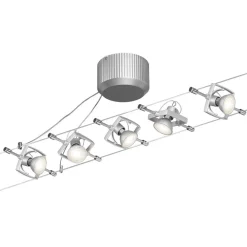 Paulmann Mac II vaiersystem, matt krom, 5 spotter New