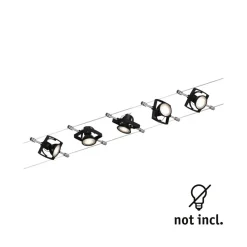 Paulmann Mac II vaiersystem, matt svart, 5 spotter Discount