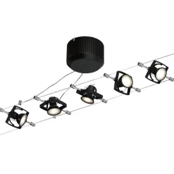 Paulmann Mac II vaiersystem, matt svart, 5 spotter Discount