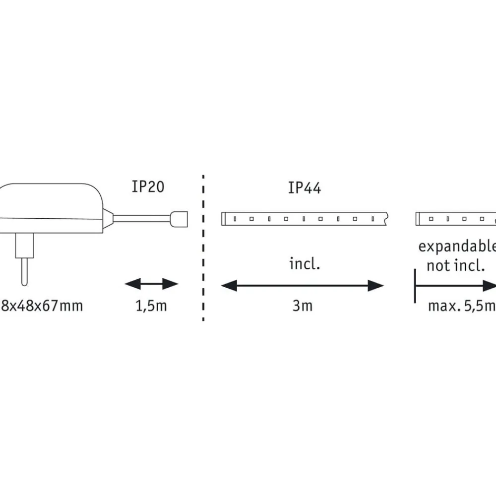 Paulmann MaxLED 250 basissett IP44 dagslys 3m Clearance