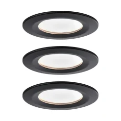Paulmann Nova Coin 3x rund 3Stepdim stiv svart| Downlights
