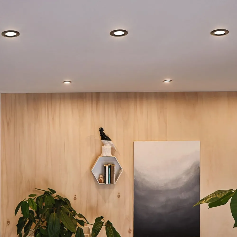 Paulmann Nova Coin 3x rund 3Stepdim stiv svart| Downlights