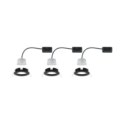 Paulmann Nova Coin 3x rund 3Stepdim stiv svart| Downlights