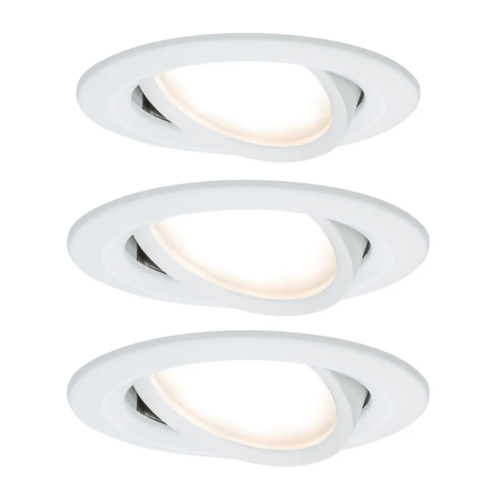Paulmann Nova LED-downlight 3er, roterbar, hvit| Downlights